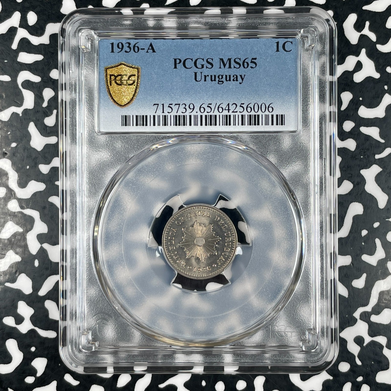 1936-A Uruguay 1 Centesimo PCGS MS65 (15 Available) (1 Coin Only) Gem BU!