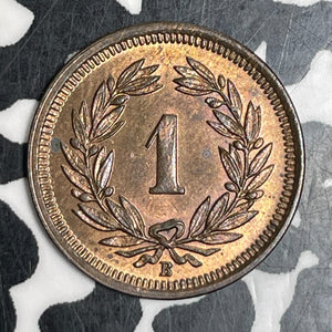 1910 Switzerland 1 Rappen Lot#T5999 High Grade! Beautiful!