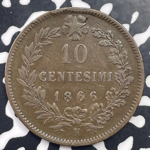 1866-N Italy 10 Centesimi Lot#C1446
