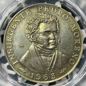 1963-Mo Mexico Pedro Moreno Medal PCGS SP65 Lot#G8471 Silver! Gem BU! Grove-836a