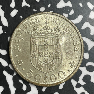 1968 Portugal 50 Escudos Lot#T6709 Silver! High Grade! Beautiful!