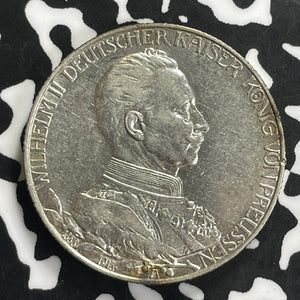 1913 Germany Prussia 3 Mark Lot#C0170 Silver! Nice!
