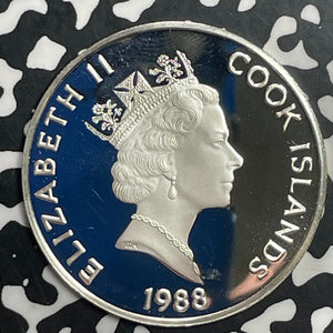 1988 Cook Islands $50 Dollar Lot#T0239 Large Silver Coin! Proof! KM#68