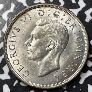 1937 G.B. 1 Crown Lot#JM7170 Large Silver Coin! High Grade! Beautiful!