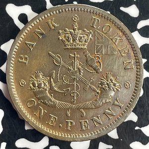 1857 Upper Canada 1 Penny Token Lot#T8428 Nice!
