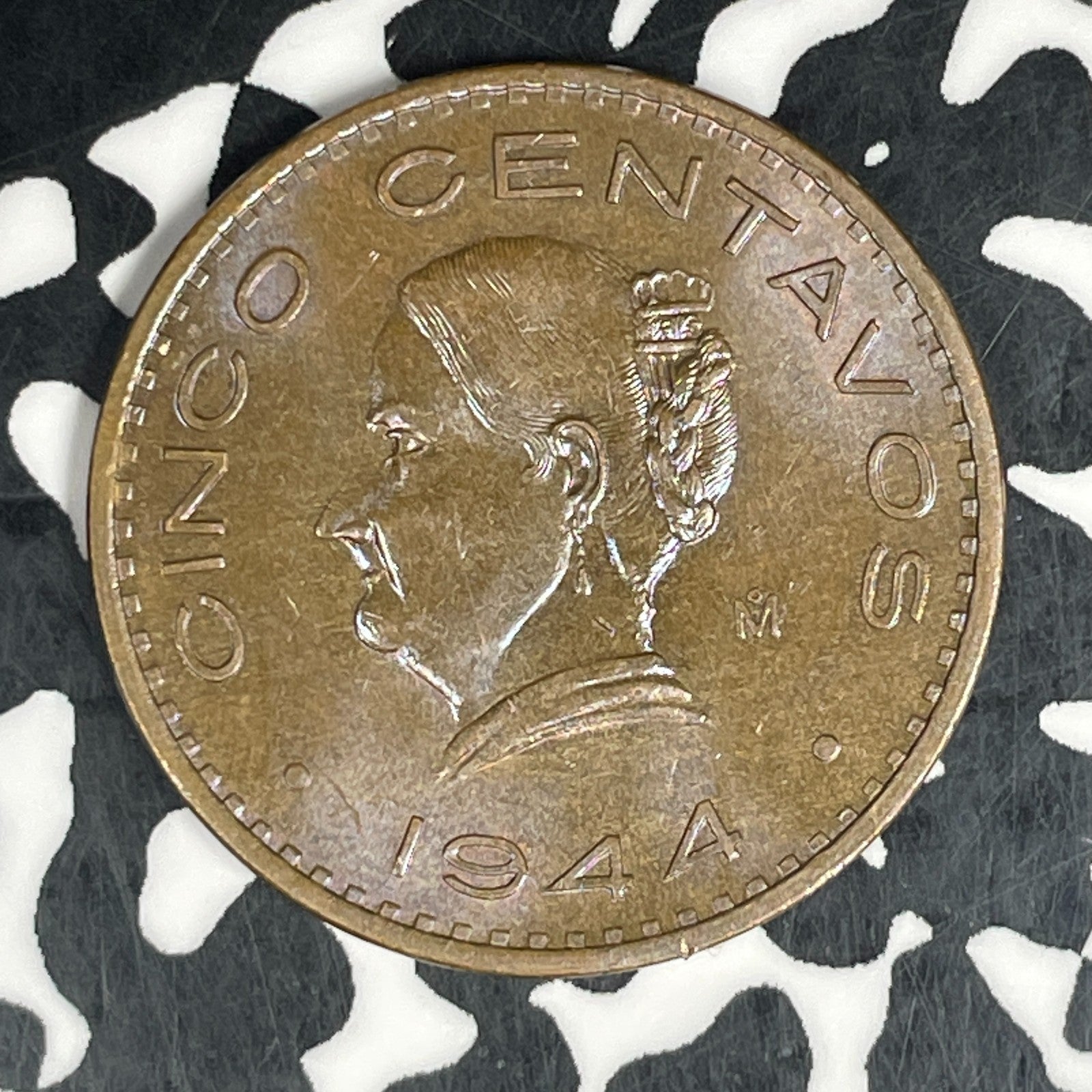 1944-Mo Mexico 5 Centavos Lot#C6169 High Grade! Beautiful Toning!