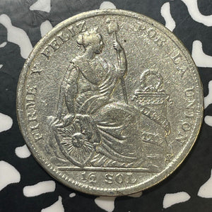 1927 Peru 1/2 Sol Half Sol Lot#T1713 Silver!
