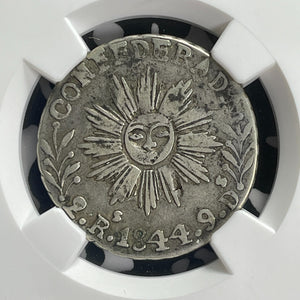 1844 Argentina Cordoba 'Confederada' 2 Reales NGC VF35 Lot#G934 Silver! Scarce!