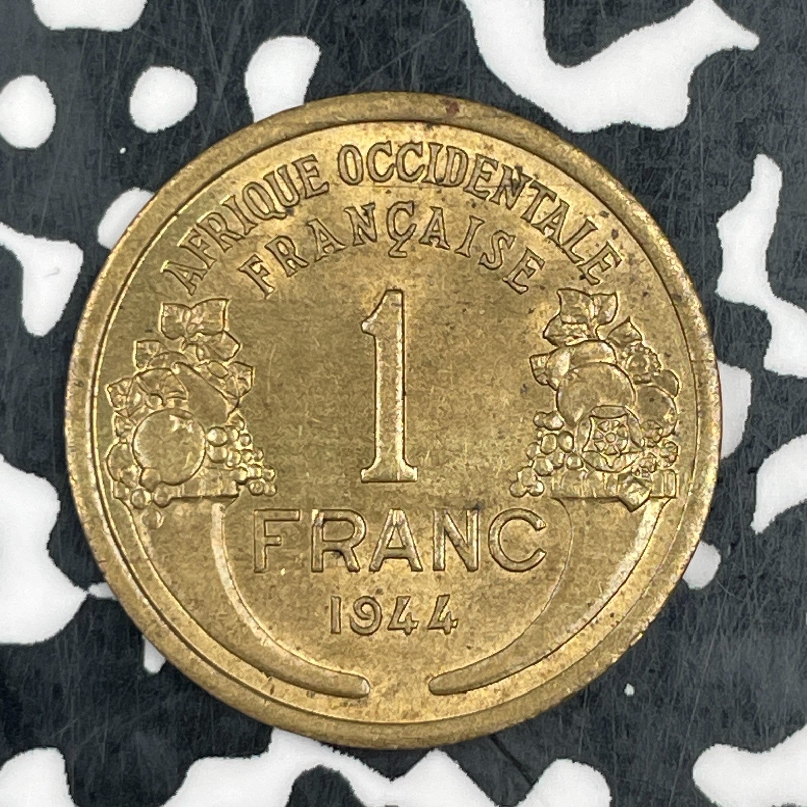 1944 French West Africa 1 Franc Lot#F7497 High Grade! Beautiful!