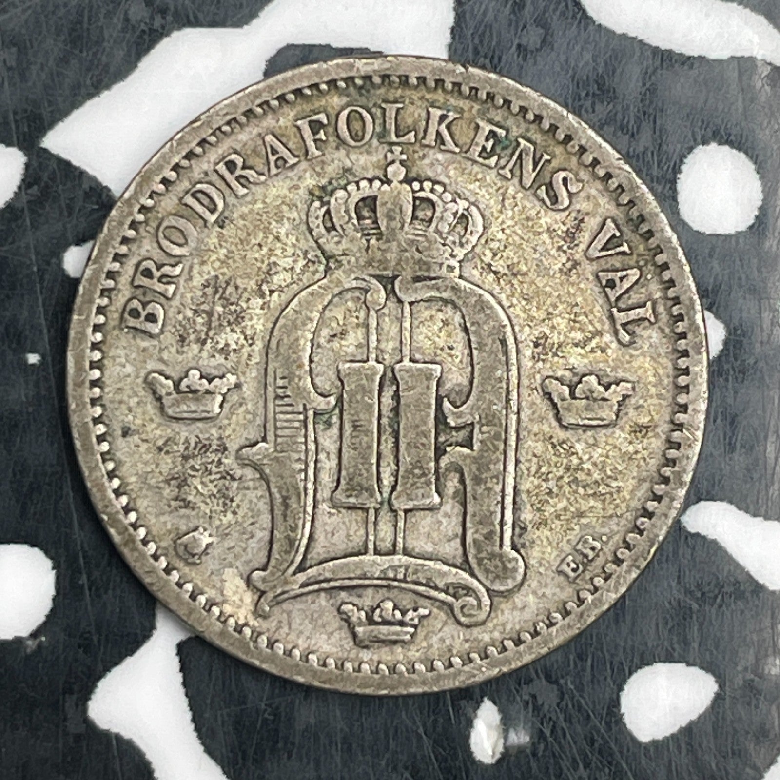 1883 Sweden 25 Ore Lot#N2002 Silver!