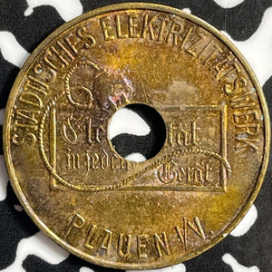 Undated Germany Plauen Electricity Token Lot#E0435 High Grade! Beautiful!