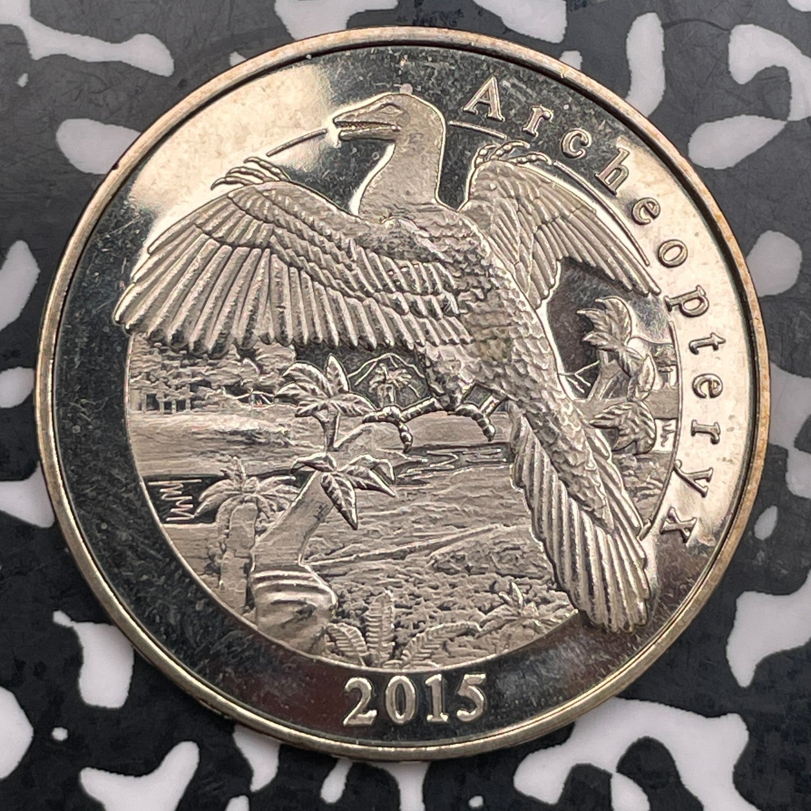2015 France Mayotte 1 Franc Lot#F8012 High Grade! Beautiful! Archeoteryx