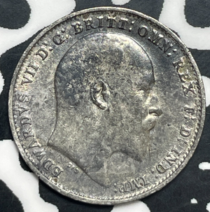 1909 Great Britain 3 Pence Threepence Lot#T9980 Silver!