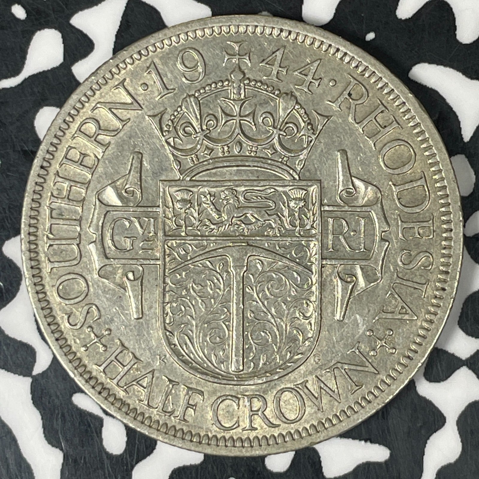 1944 Southern Rhodesia 1/2 Crown Lot#JM0555 Silver!