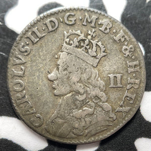 (1660-1662) Great Britain Charles II 2 Pence Twopence Lot#JM7101 Silver! S-3318