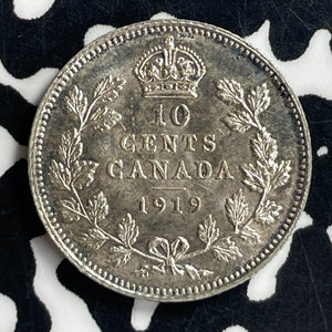 1919 Canada 10 Cents Lot#T7004 Silver! High Grade! Beautiful!