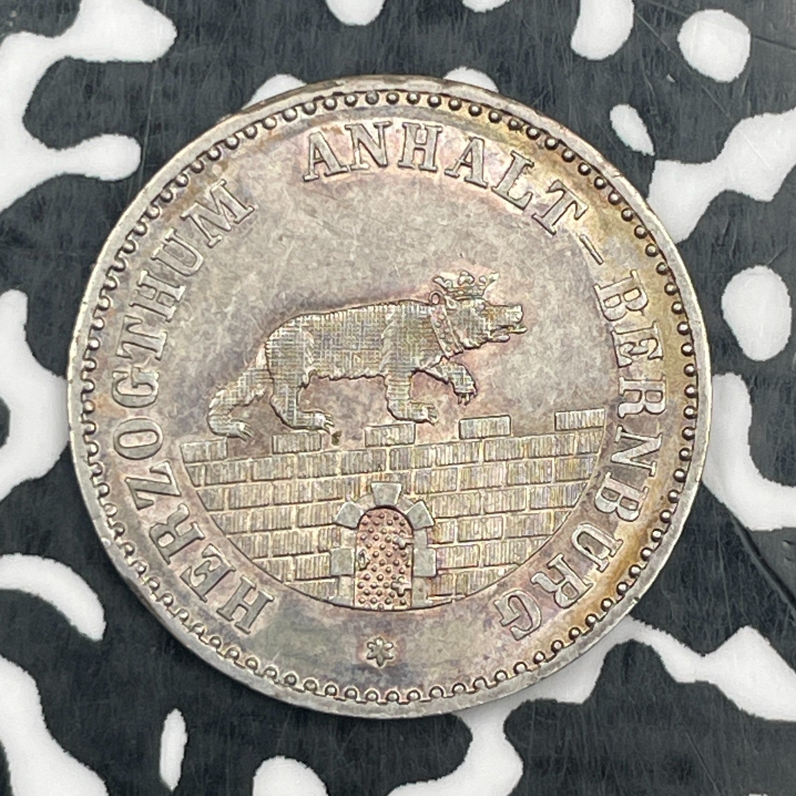 1862-A Germany Anhalt-Bernburg 1/6 Thaler Lot#JM1919 Silver! Nice!