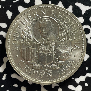 1953 Southern Rhodesia 1 Crown Lot#JM0133 Silver! High Grade! Beautiful!