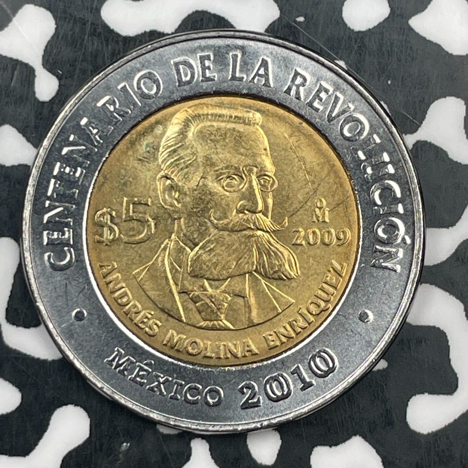 2009 Mexico 5 Pesos Lot#F9650 High Grade! Beautiful! Revolution Centennial