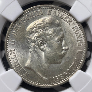 1904-A Germany Prussia 2 Mark NGC MS63 Lot#G8741 Silver! Choice UNC!