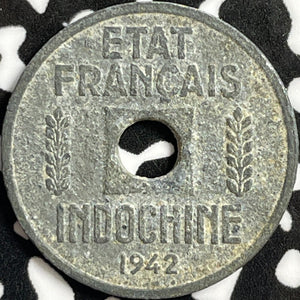 1942 French Indo-China 1/4 Centime Lot#E0815 Corrosion