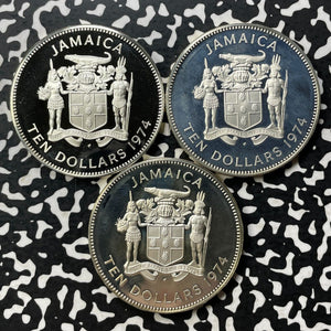 1974 Jamaica $10 Dollars (3 Available) (1 Coin Only) Large Silver Coin! Proof!