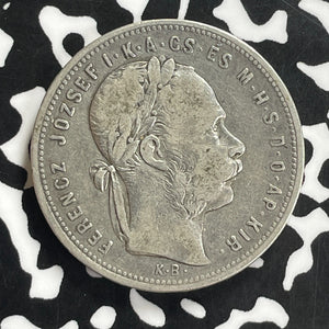 1881 Hungary 1 Forint Lot#C0133 Silver!