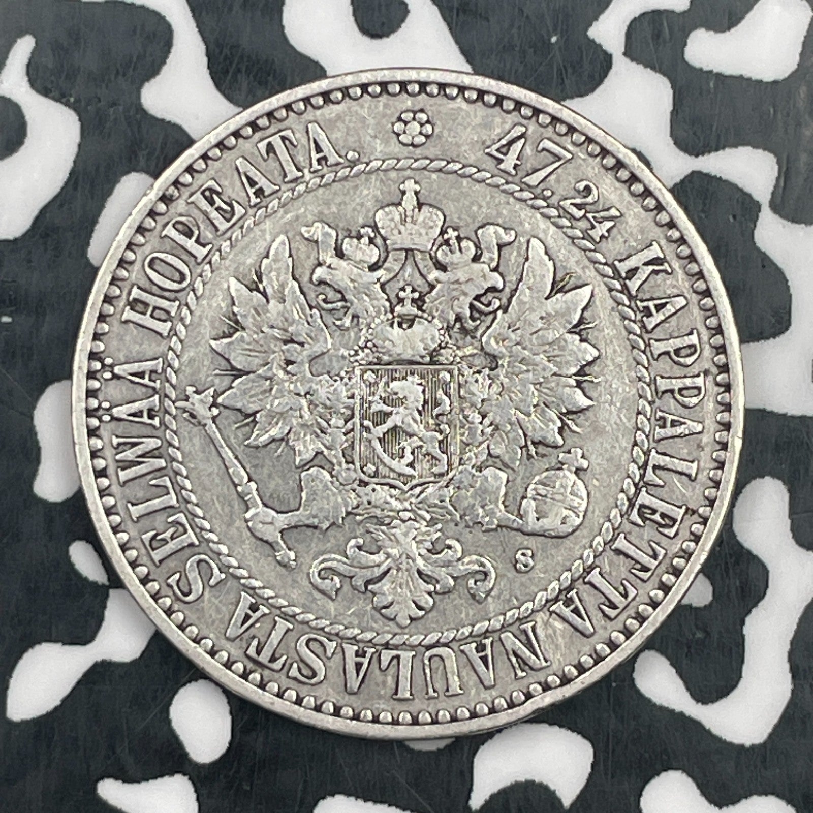 1865 Finland 2 Markka Lot#JM2278 Silver!