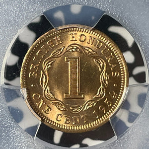 1954 British Honduras 1 Cent PCGS MS64RD Lot#G204 Choice UNC!