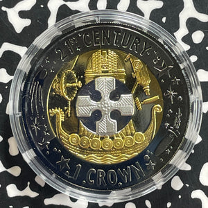 2001 Great Britain 21st Century 1 Crown Lot#B2656 Silver! Proof! With Case & COA