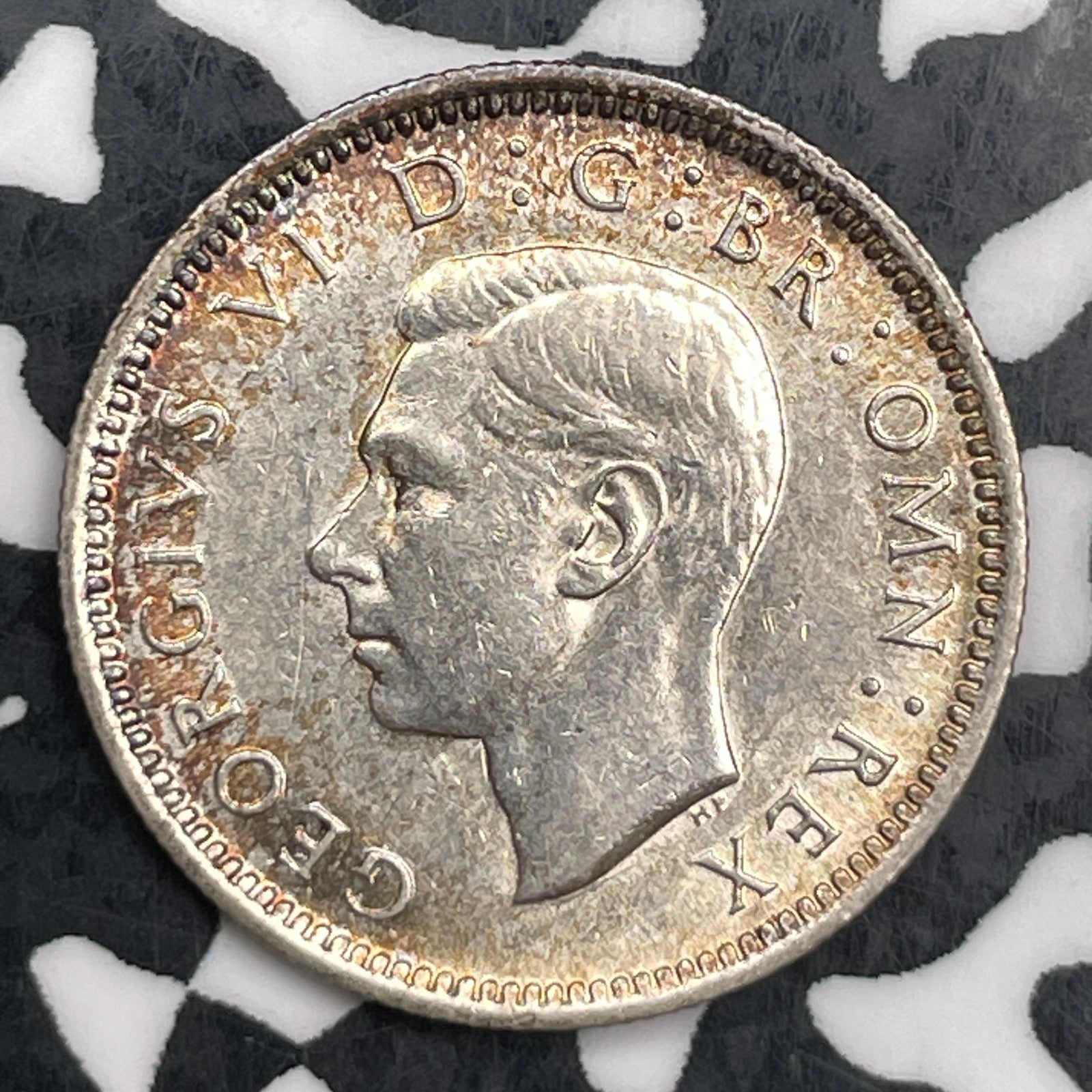1944 Great Britain 6 Pence Sixpence Lot#F5485 Silver! High Grade! Beautiful!