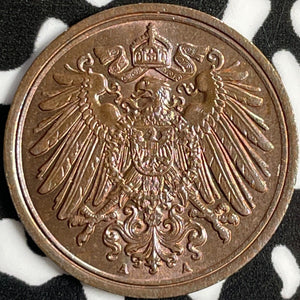 1912-A Germany 1 Pfennig Lot#D8851 High Grade! Beautiful!