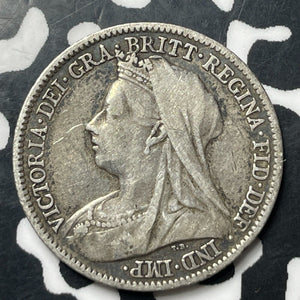 1898 Great Britain 6 Pence Sixpence Lot#E8154 Silver!