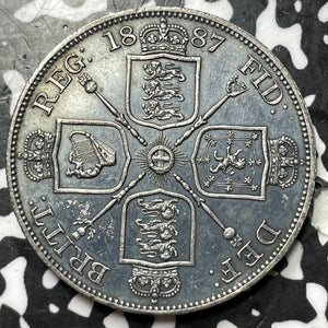 1887 Great Britain Double Florin Lot#JM7268 Large Silver Coin! Nice!