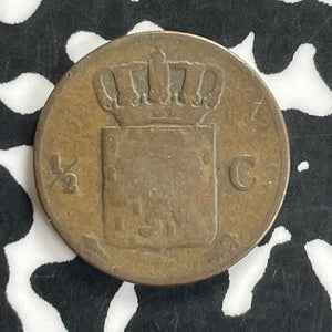1832 Netherlands 1/2 Cent Half Cent Lot#T9786