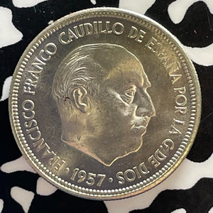 1957(66) Spain 5 Pesetas Lot#T3078 High Grade! Beautiful!