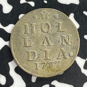 1777 Netherlands Holland 2 Stuivers Lot#T8155 Silver! Nice! KM#48