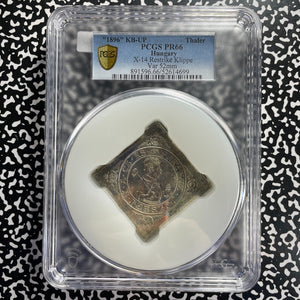 "1896"-KP UP Hungary 1 Klippe Thaler PCGS PR66 Lot#GV895 Silver! Restrike X-14