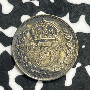 1902 Great Britain 3 Pence Threepence Lot#C0684 Silver! Nice!