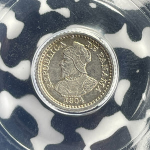 1904 Panama 2 1/2 Centesimos Panama Pill PCGS MS62 Lot#G727 Silver! Nice UNC!
