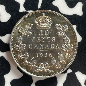 1936 Canada 10 Cents Lot#T7777 Silver! High Grade! Beautiful!