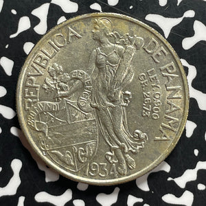 1934 Panama 1 Balboa Lot#JM9573 Large Silver! Nice!