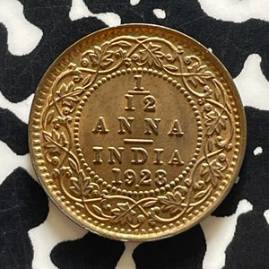 1928 India 1/12 Anna Lot#T5682 High Grade! Beautiful!