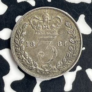 1884 Great Britain 3 Pence Threepence Lot#T7078 Silver! Nice!