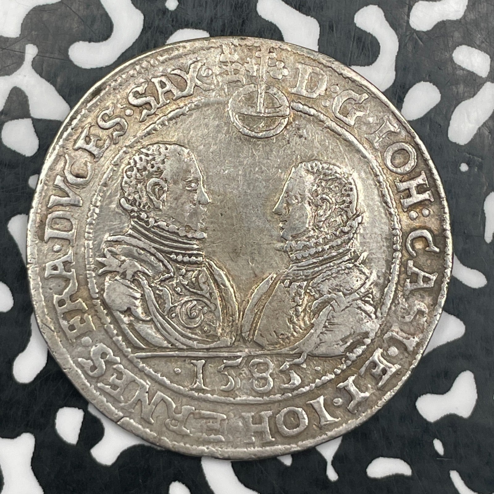1585 Germany Saxe-Coburg-Eisenach 1/2 Thaler Lot#JM2024 Silver! Old Cleaning