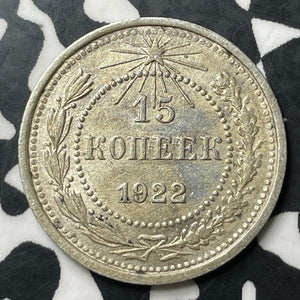 1922 Russia 15 Kopeks Lot#E7014 Silver!