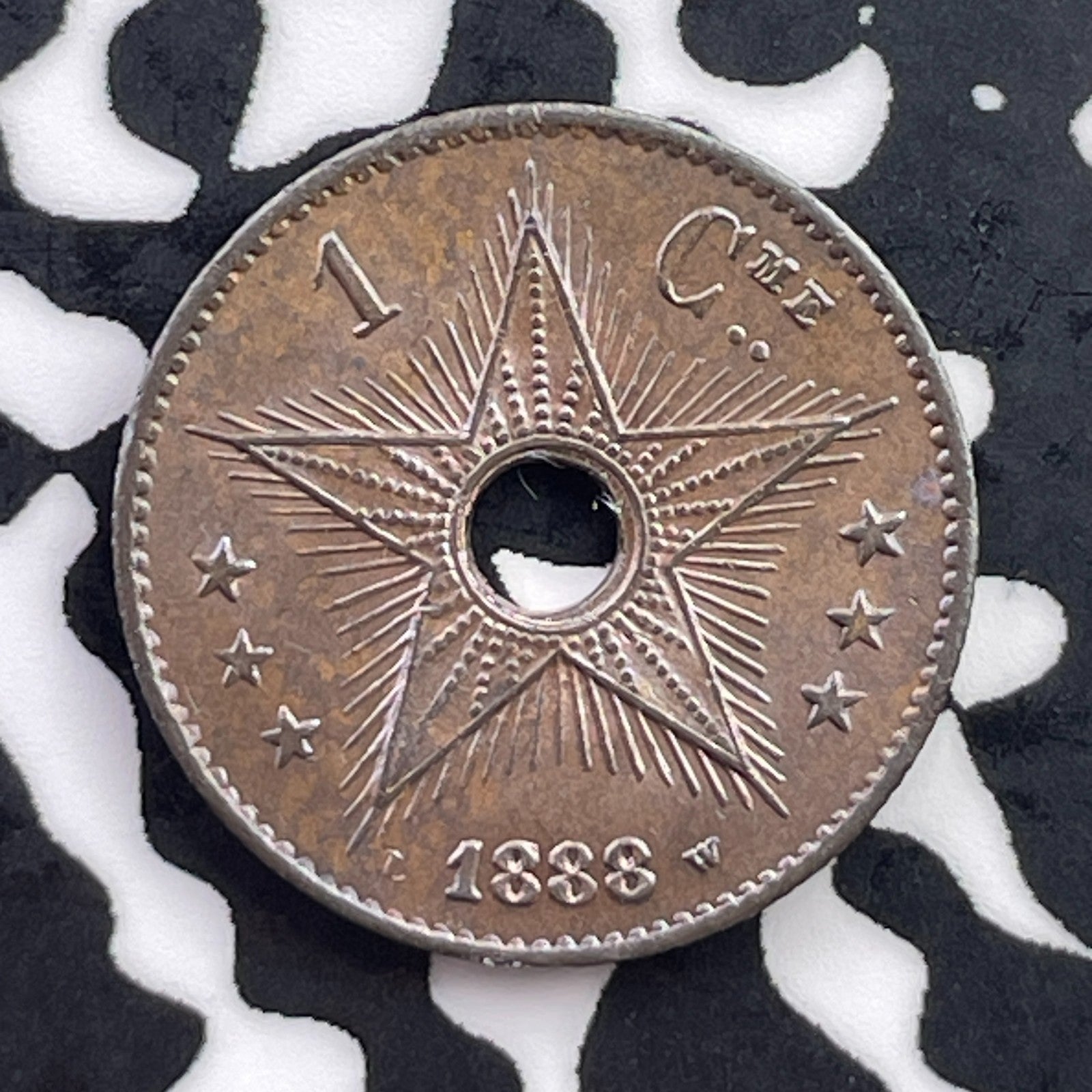 1888 Belgian Congo 1 Centime Lot#C5690 High Grade! Beautiful!