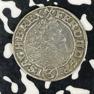 1630 Germany Silesia 3 Kreuzer Lot#JM9435 Silver! Nice! KM#114