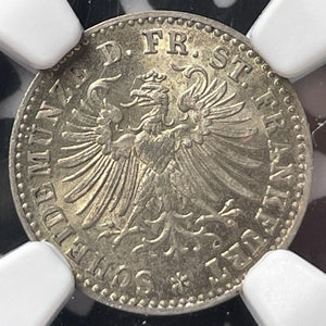 1864 Germany Frankfurt 1 Kreuzer NGC MS64 Lot#G7064 Choice UNC!