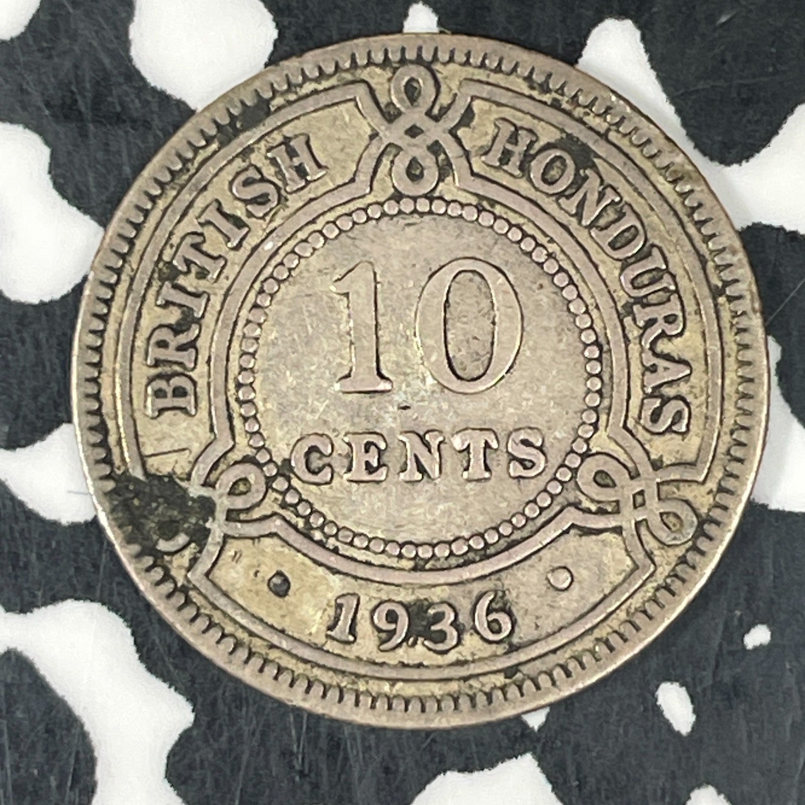 1936 British Honduras 10 Cents Lot#C8731 Silver!